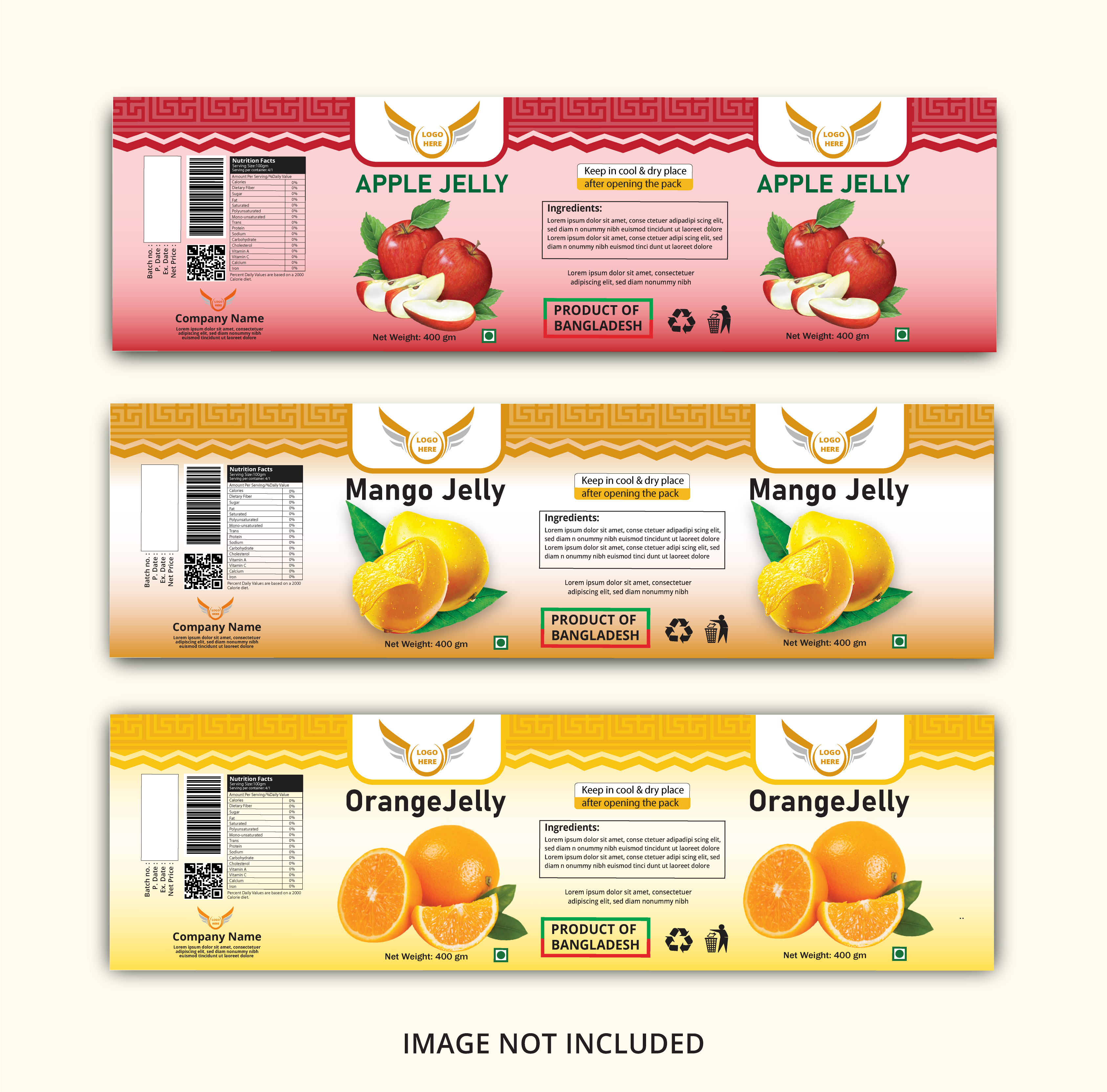 لیبل بسته بندی مواد غذایی