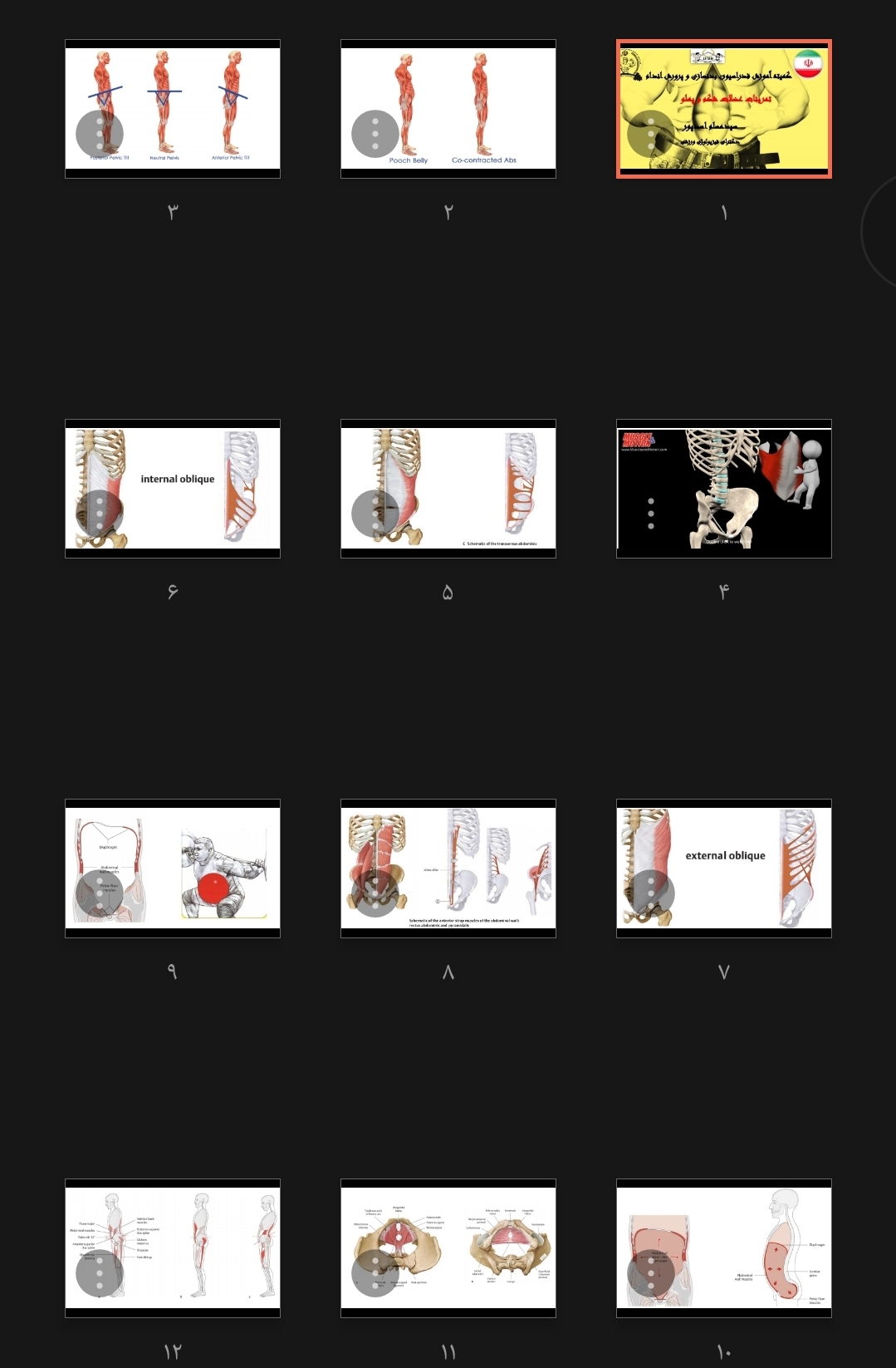 جزوه تمرینات (شکم و پهلو) مرکزی بدن