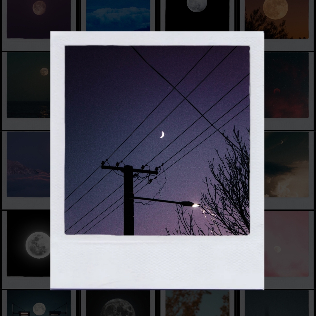 پک 70 عددی عکس پولاروید تم ماه بدون پس زمینه با کیفیت بالا آماده چاپ برای استفاده ی مختلف