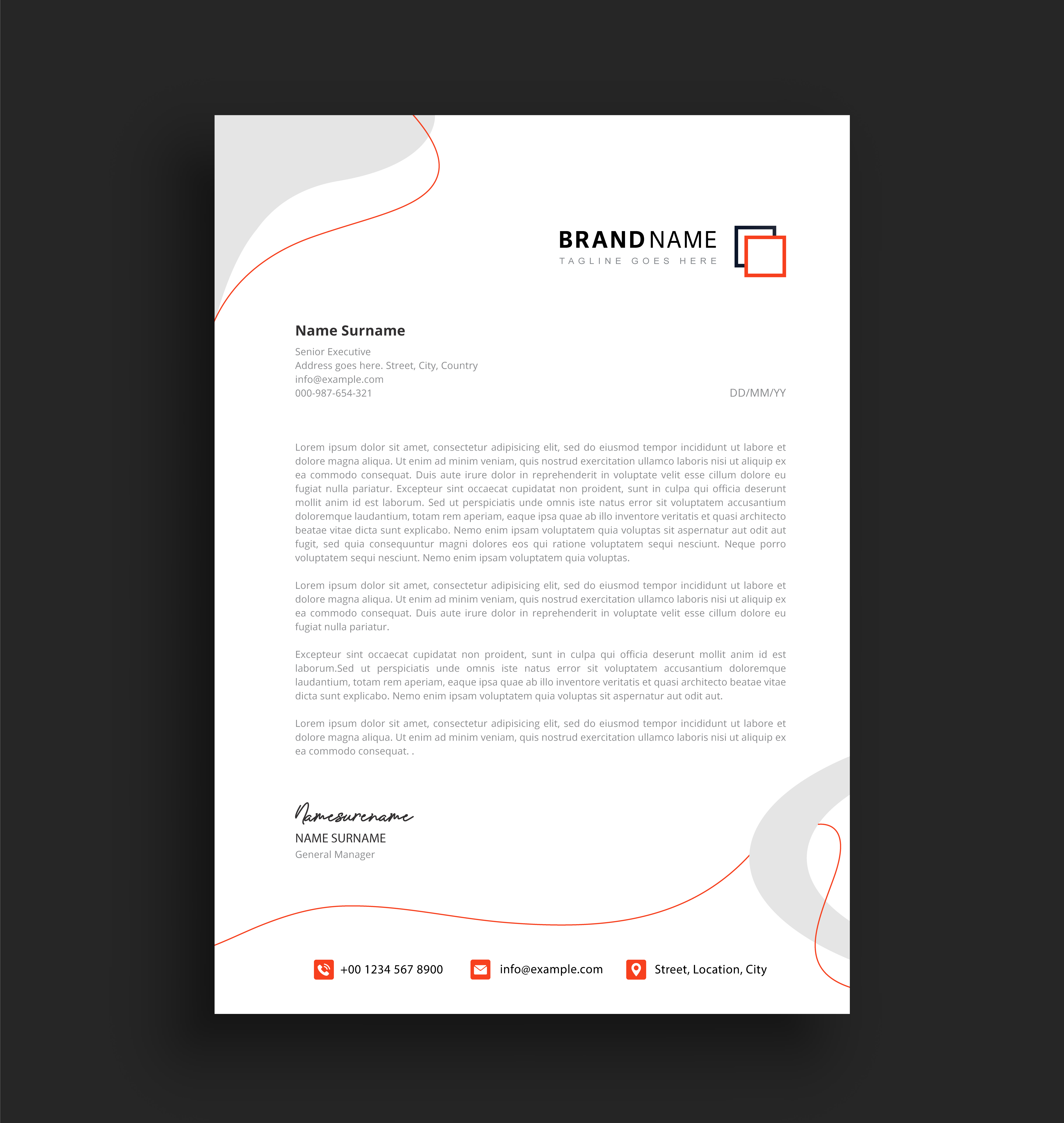 وکتور سربرگ شرکتی لاکچری با فرمت eps