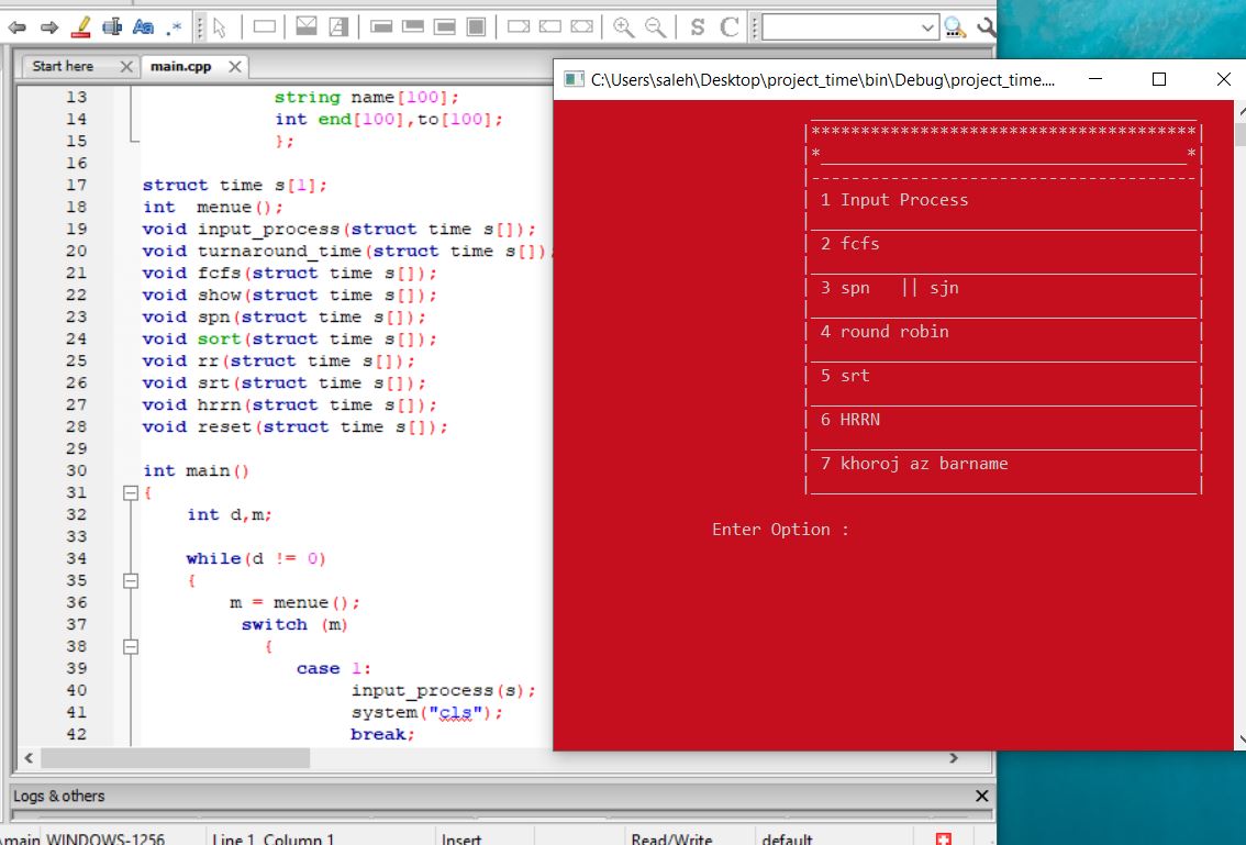 پروژه زمانبندی hrrn,fcfs,spn,srt,round robin