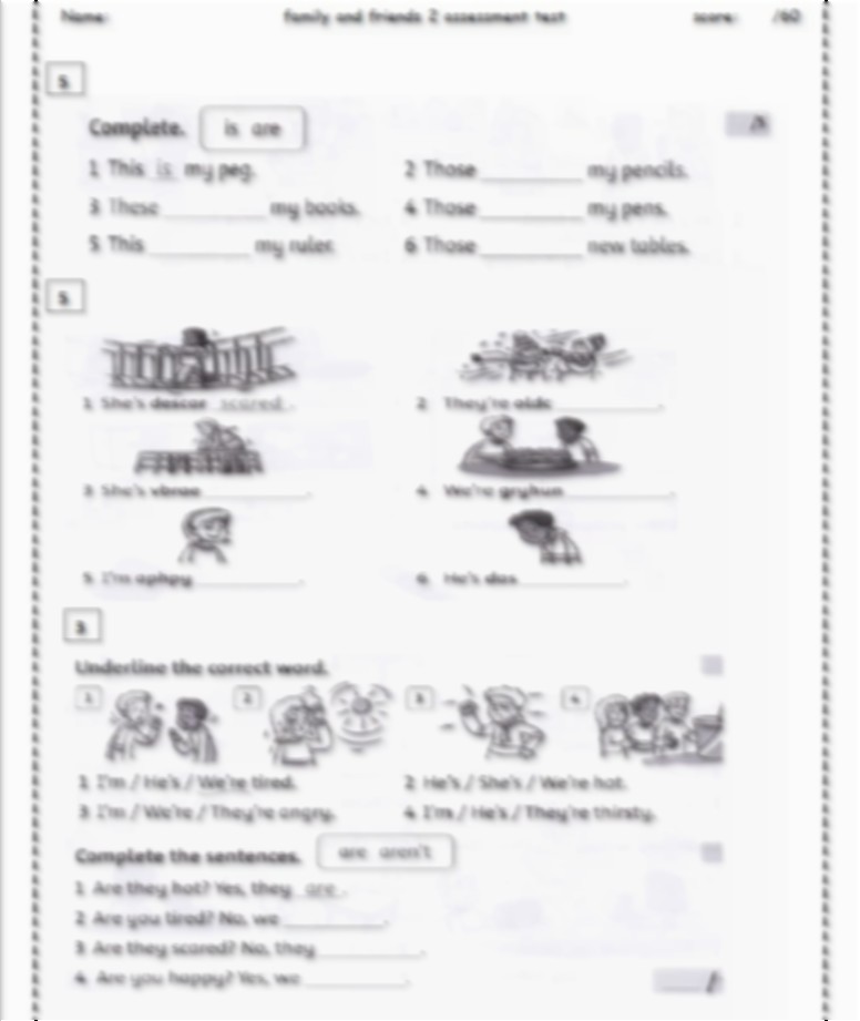 آزمون فاینال کتاب family and friends 2