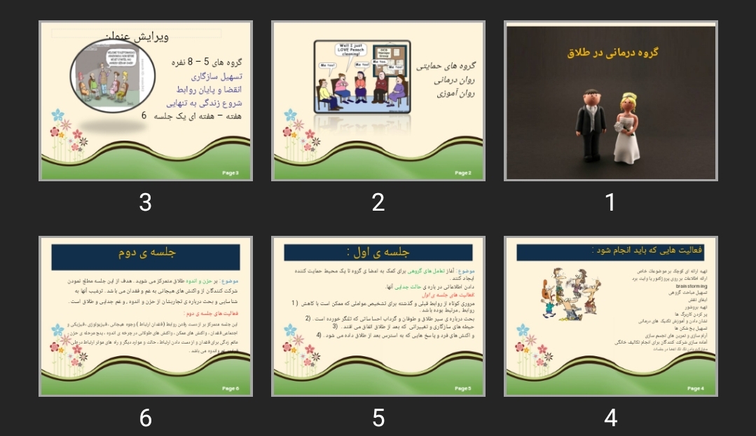 پاورپوینت گروه درمانی در طلاق