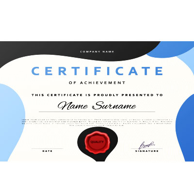 طرح گواهینامه رنگ آبی