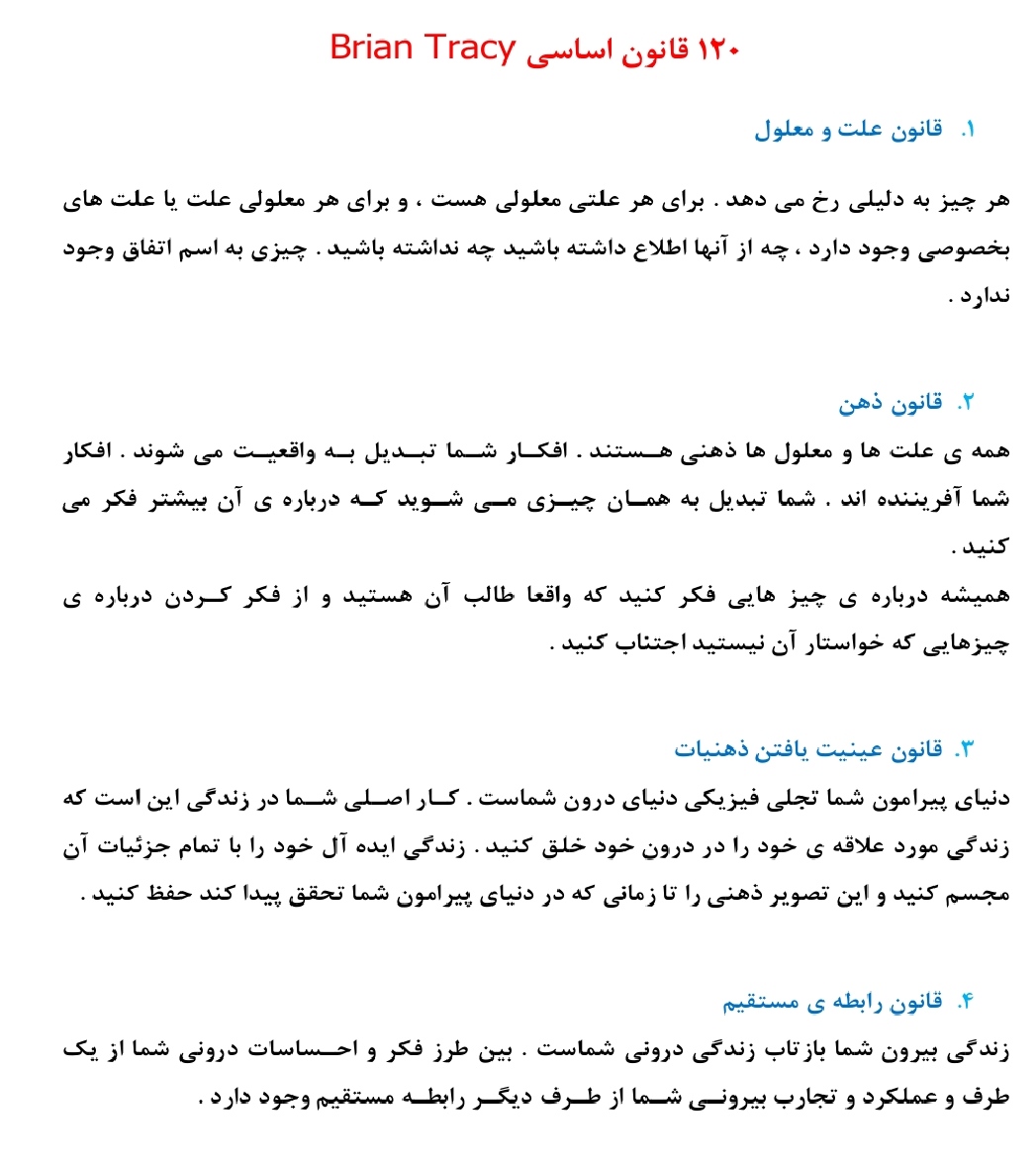 ۱۲۰ قانون اساسی برایان تریسی PDF