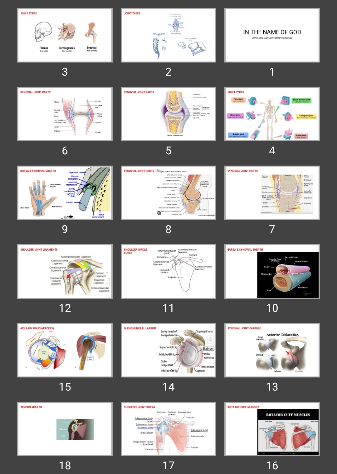 پاورپوینت upper limb main joints mri