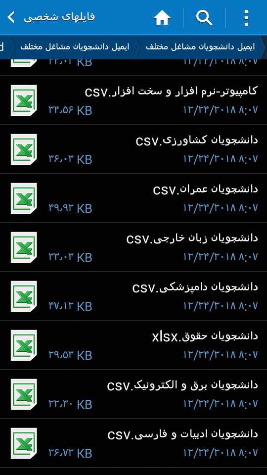ایمیل دانشجویان کل ایران در تمامی رشته ها