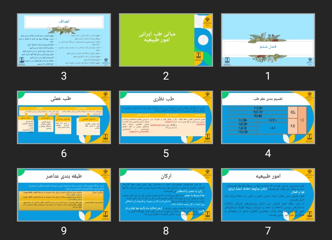 پاورپوینت مبانی طب ایرانی امور طبیعیه