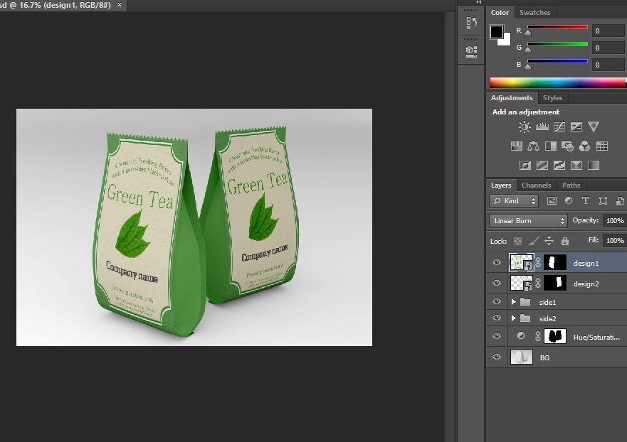 طرح لایه باز بسته بندی چای در دو طرح