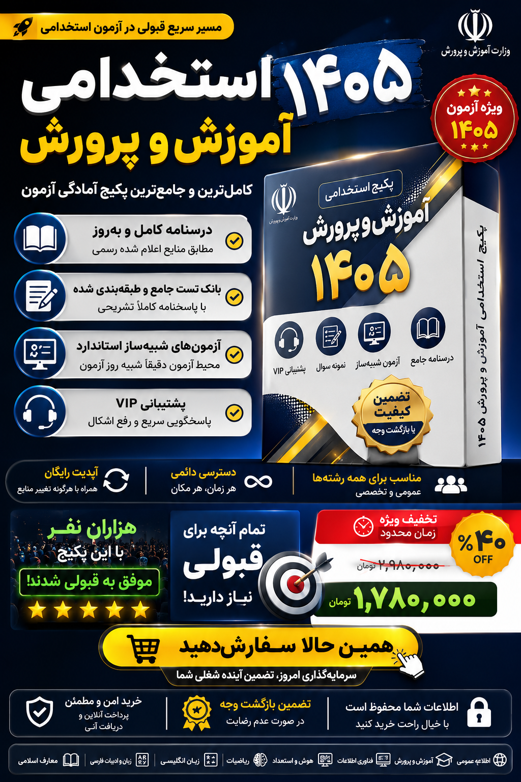 پکیج کامل نمونه سوالات استخدامی هنرآموز ماشین‌های کشاورزی ۱۴۰۵ با پاسخ تشریحی