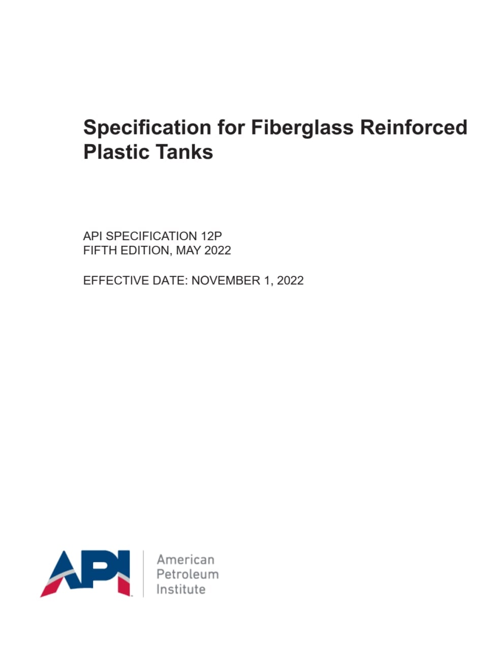 استاندارد مخازن ذخیره فایبرگلاس  💥API 12P 2022   ✅Specification for Fiberglass Reinforced Plastic Tanks