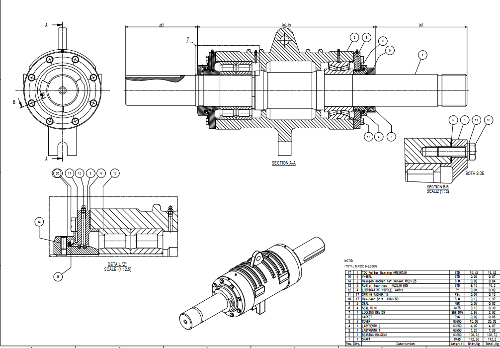 ASSEMBLY SPINDEL OF SLURRY PUMP