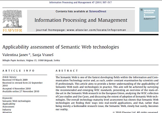 ترجمه مقاله : ارزیابی کاربرد پذیری تکنولوژی های وب معنایی