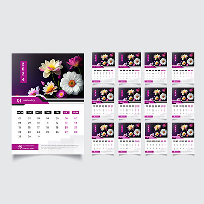 تقویم رو میزی برنگ صورتی