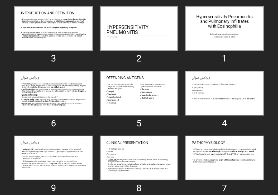 پاورپوینت HYPERSENSITIVITY PNEUMONITIS