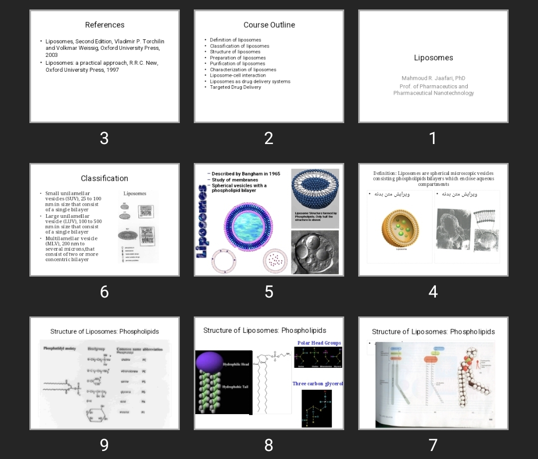 پاورپوینت Liposomes