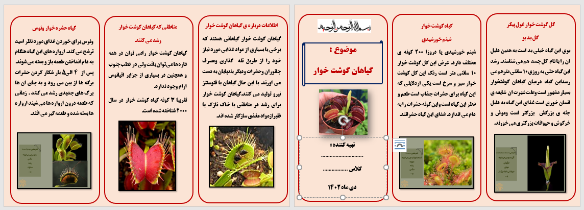 پمفلت گیاهان گوشتخوار