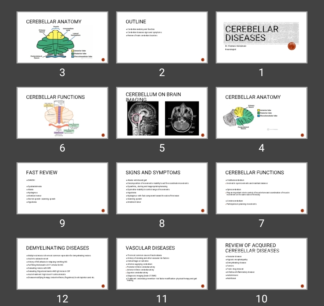 پاورپوینت بیماری های مخچه Cerebellar diseases