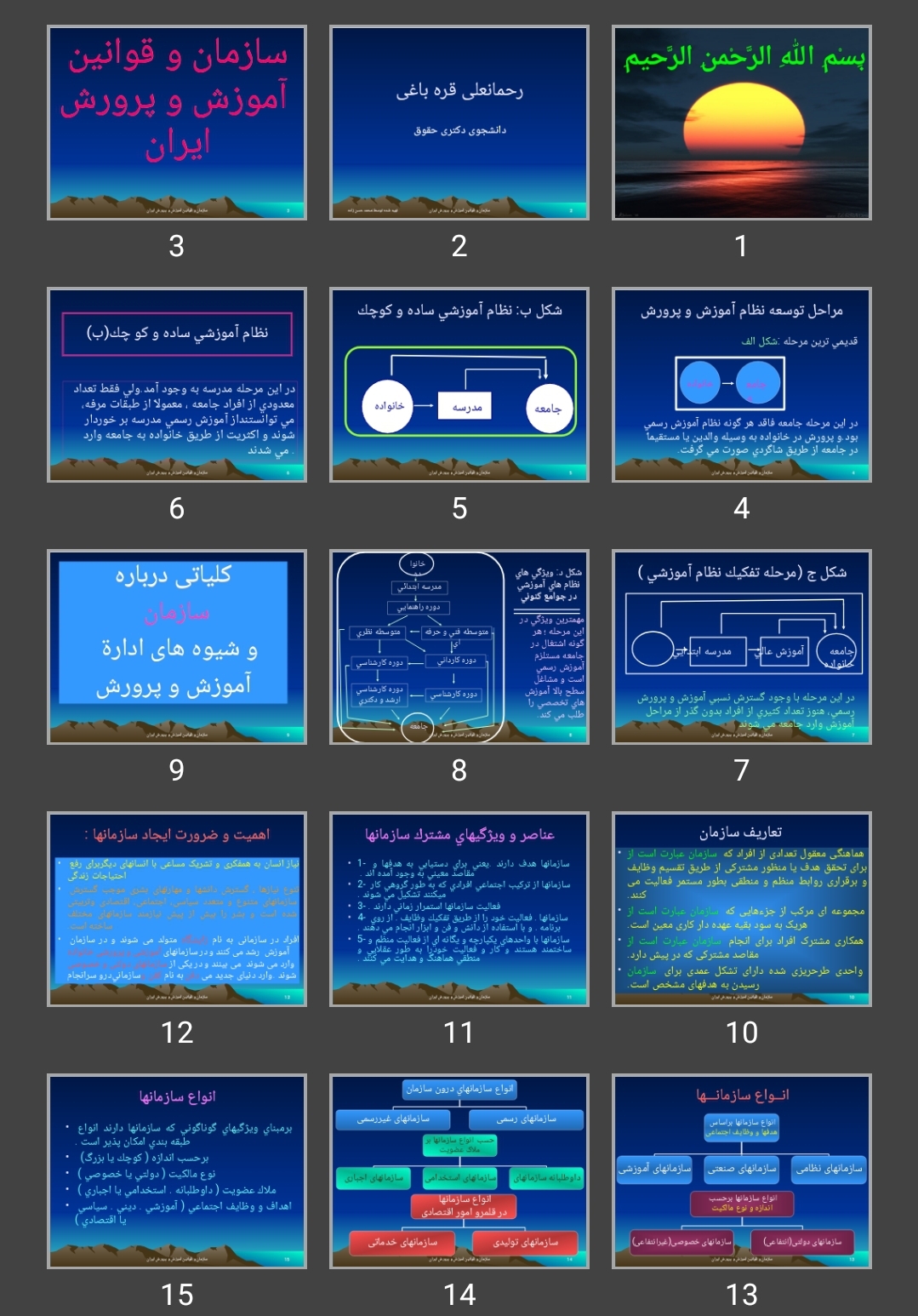 پاورپوینت سازمان و قوانين آموزش و پرورش ايران