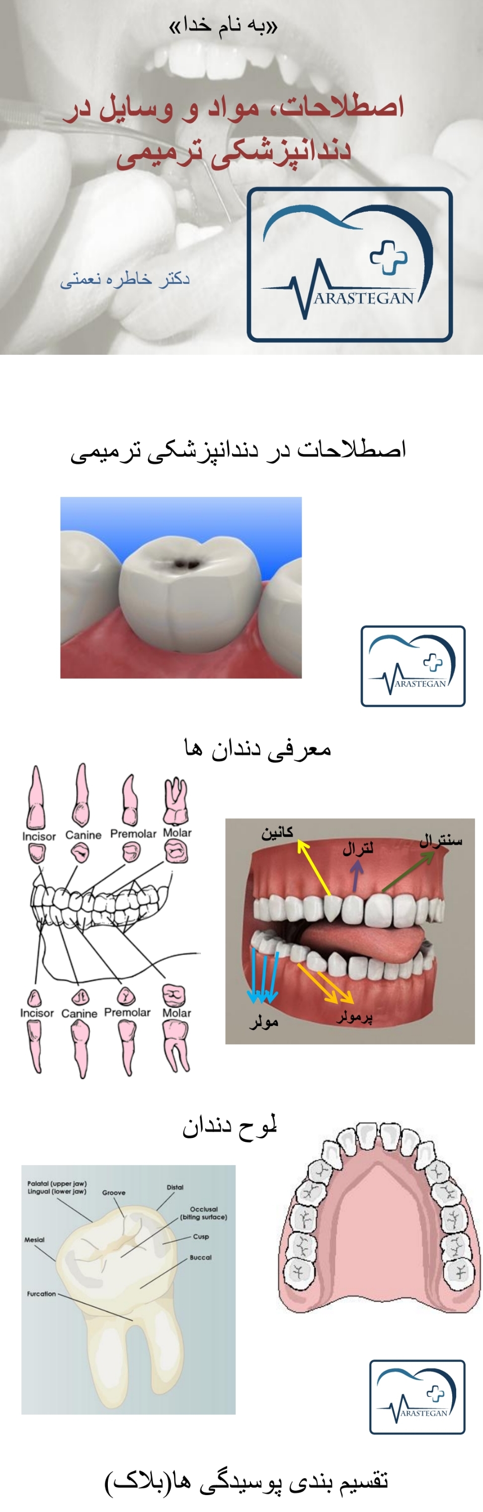 اصطلاحات،مواد و وسایل در بخش ترمیم دندانپزشکی