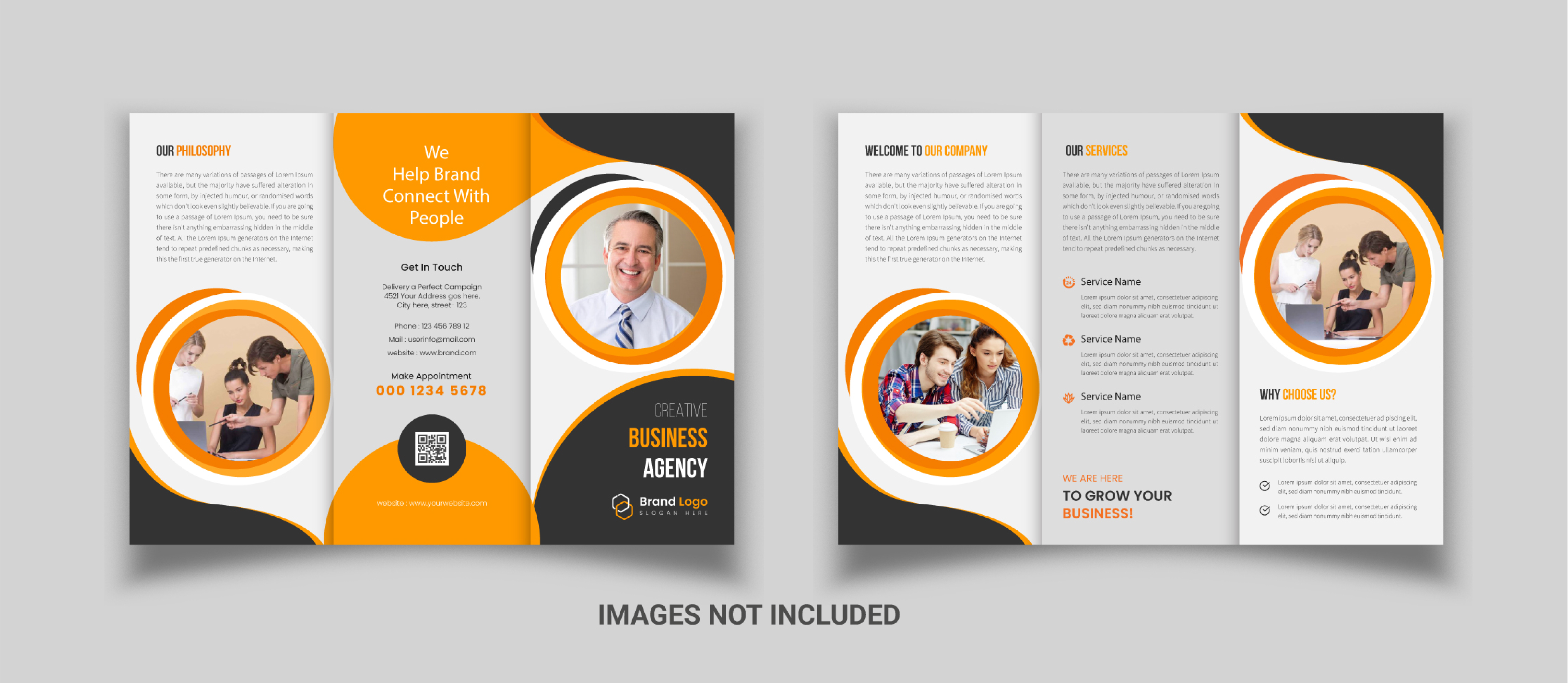 بروشور سه لت شرکتی نارنج رنگ