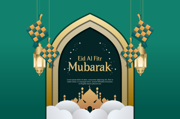 وکتور عید فطر (لایه باز و قابل ویرایش) شماره 1