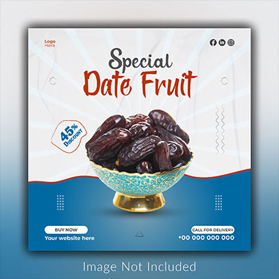 قالب پست اینستاگرام رنگ آبی