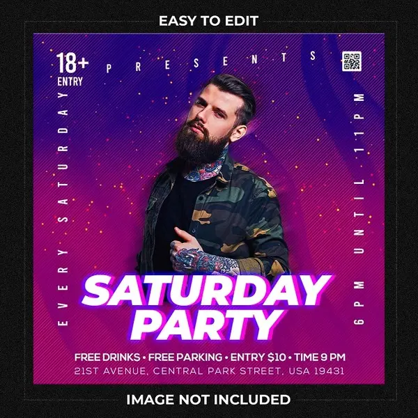 بنر تبلیغاتی موزیک با فایل لایه باز5