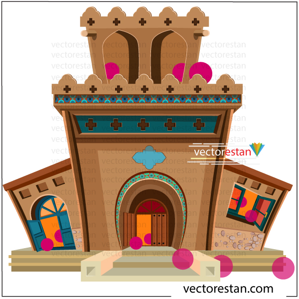 وکتور قلعه و خانه ایرانی