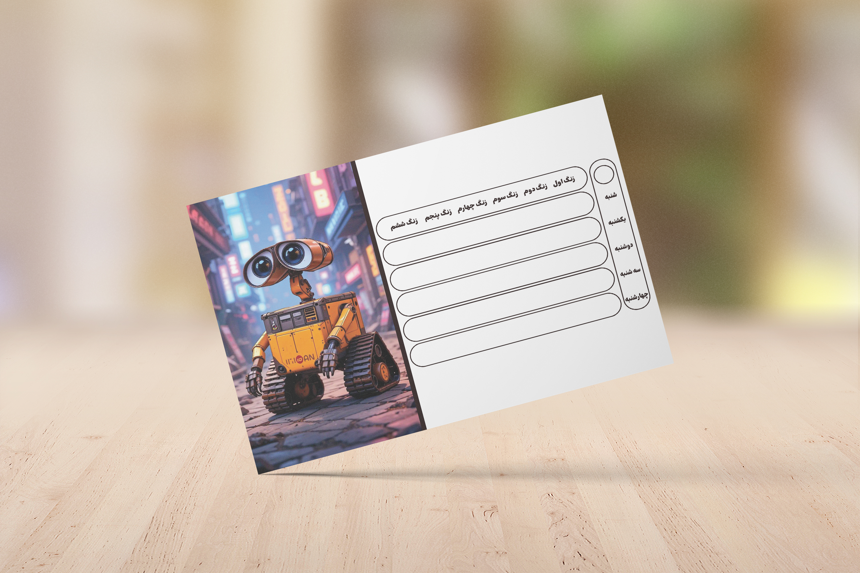 برنامه کلاسی هفتگی وال ای کد 8464