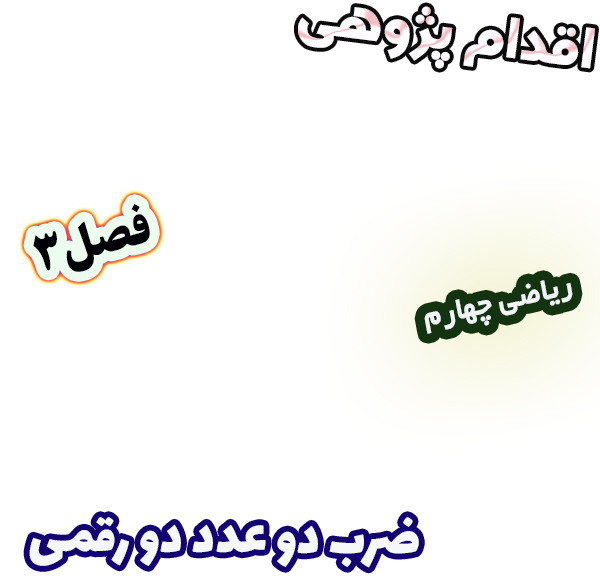 اقدام پژوهی بررسی تاثیر روش مساحتی بر یادگیری ضرب دو عدد دو رقمی، ریاضی چهارم