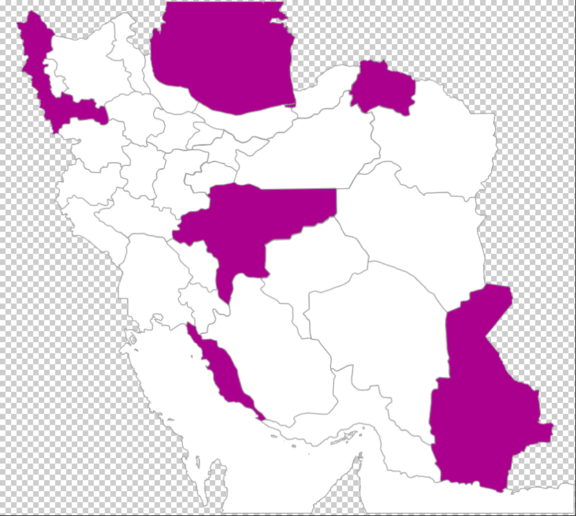 طرح لایه باز نقشه ایران به تفکیک استانی، دریا، دریاچه (PSD)