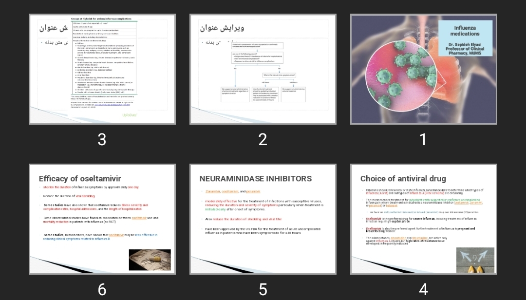 پاورپوینت Influenza medications