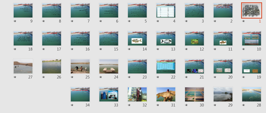   پاورپوینت آشنائی باپرورش ماهیان گرمابی دراستخرهای دومنظوره کشاورزی