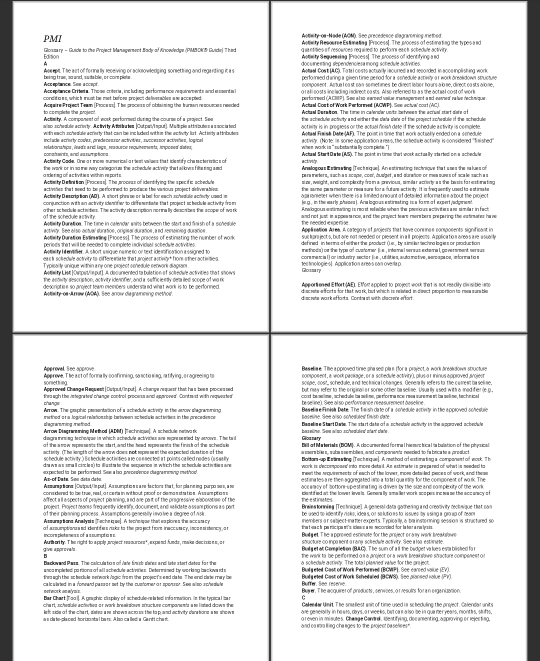 جزوه واژگان مدیریت پروژه