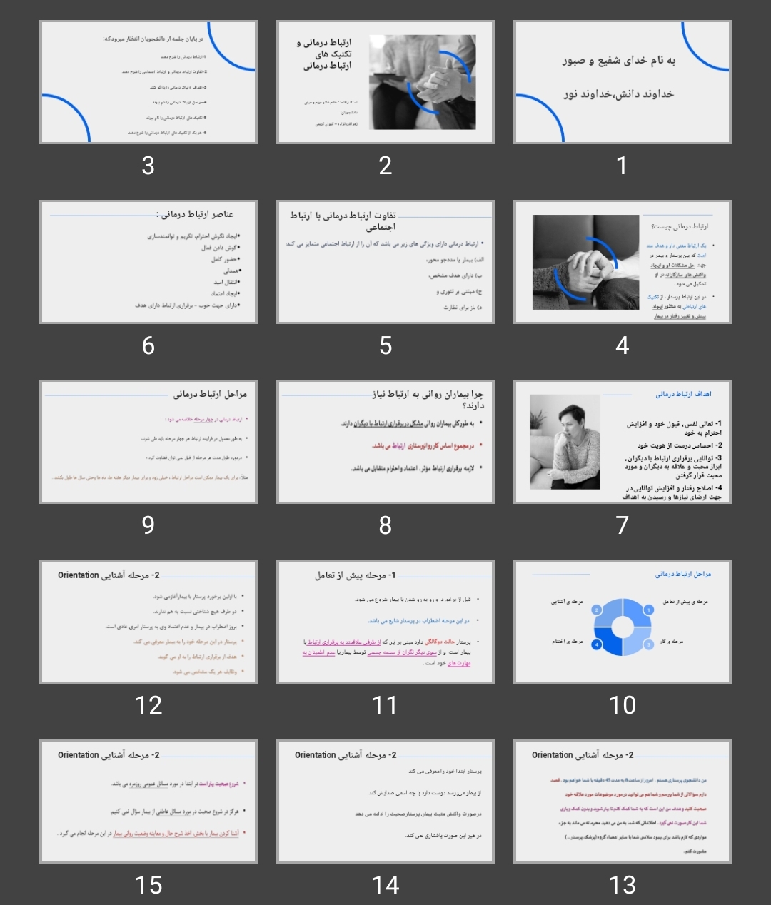 پاورپوینت ارتباط درمانی و تکنیک های ارتباط درمانی