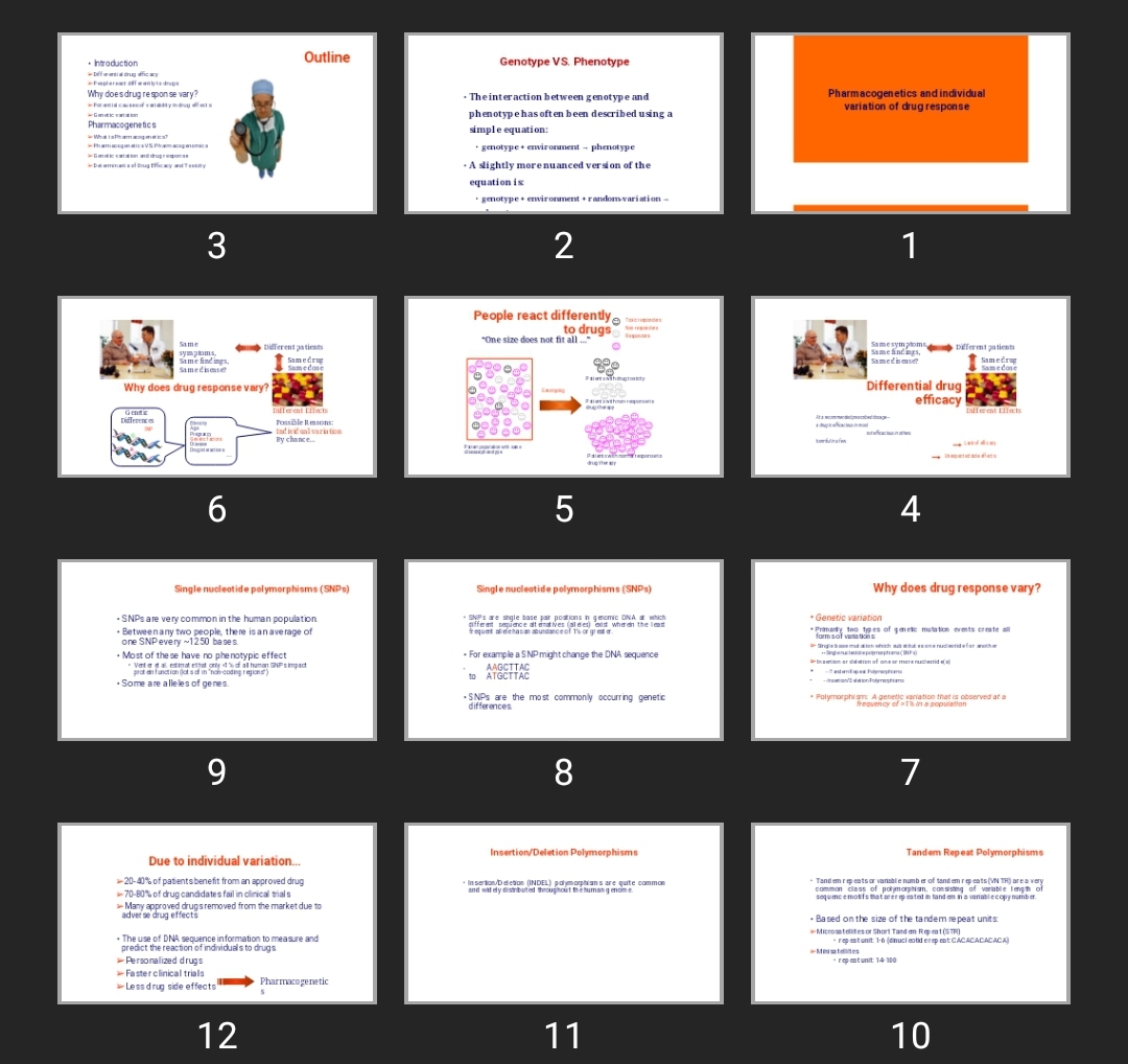 پاورپوینت Pharmacogenetics and individual variation of drug response