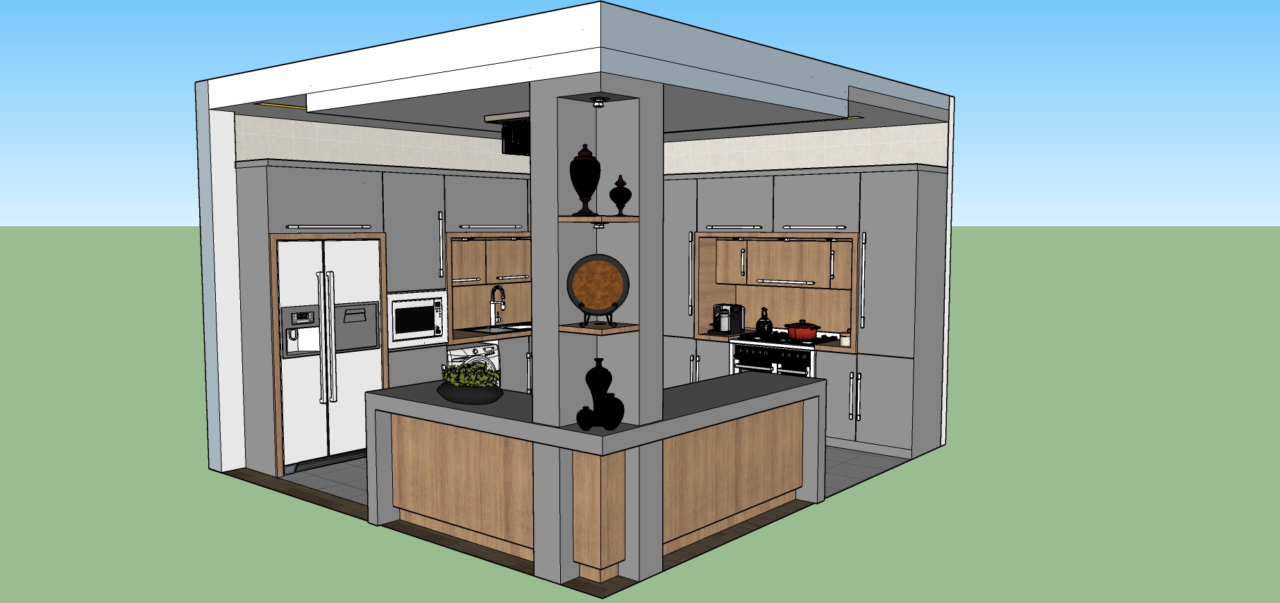 فایل اسکچاپ سه بعدی آشپزخانه