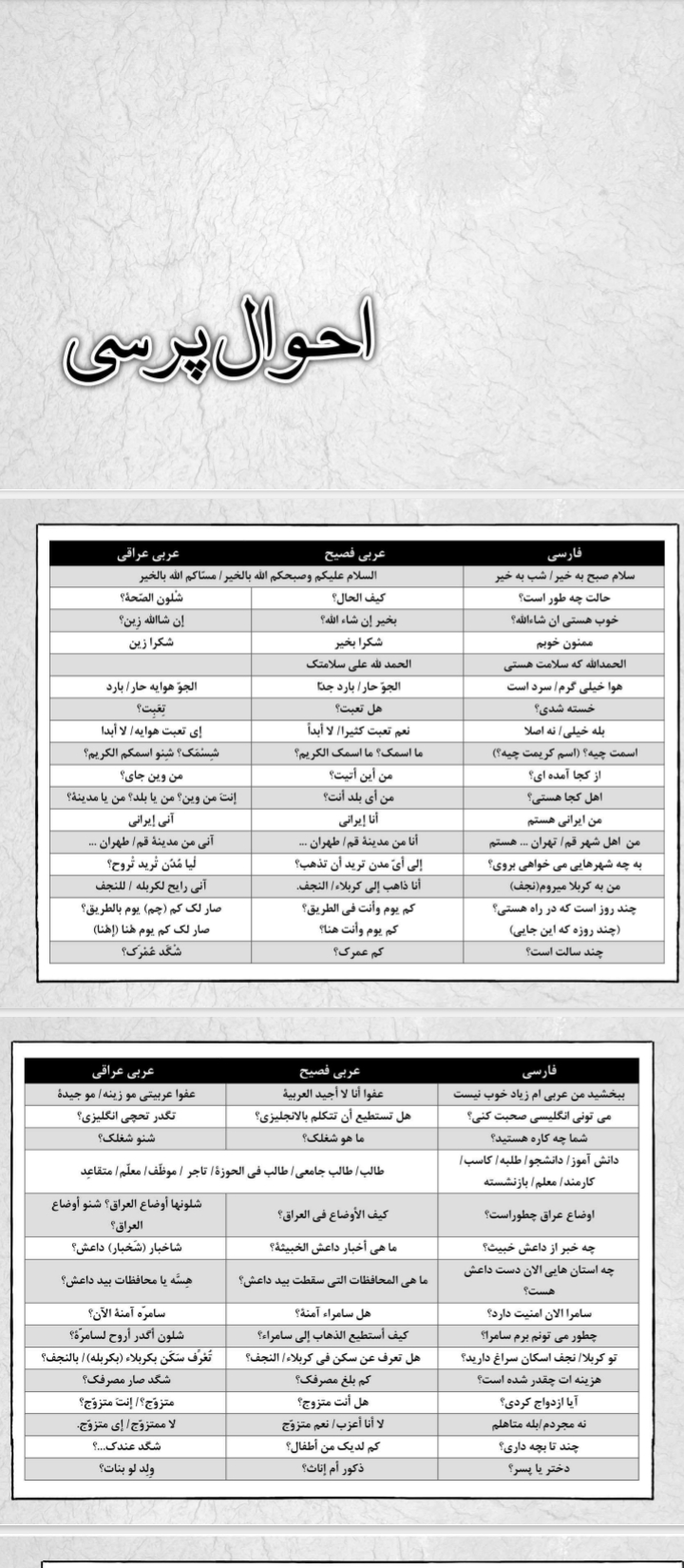 ۲۵۰ عبارت مهم و ضروری برای سفر اربعین