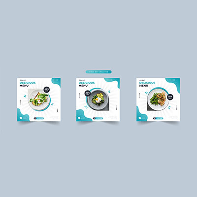 قالب پست اینستاگرام رنگ آبی