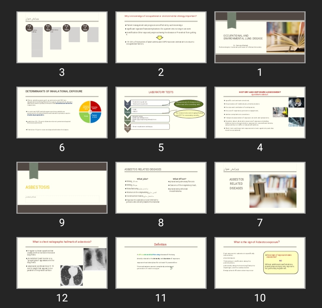 پاورپوینت Occupational and Environmental Lung Disease