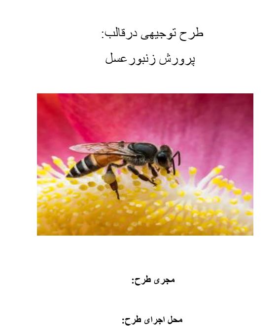 طرح توجیهی پرورش زنبور عسل  تهیه شده در سال 1400بصورت فایل word/