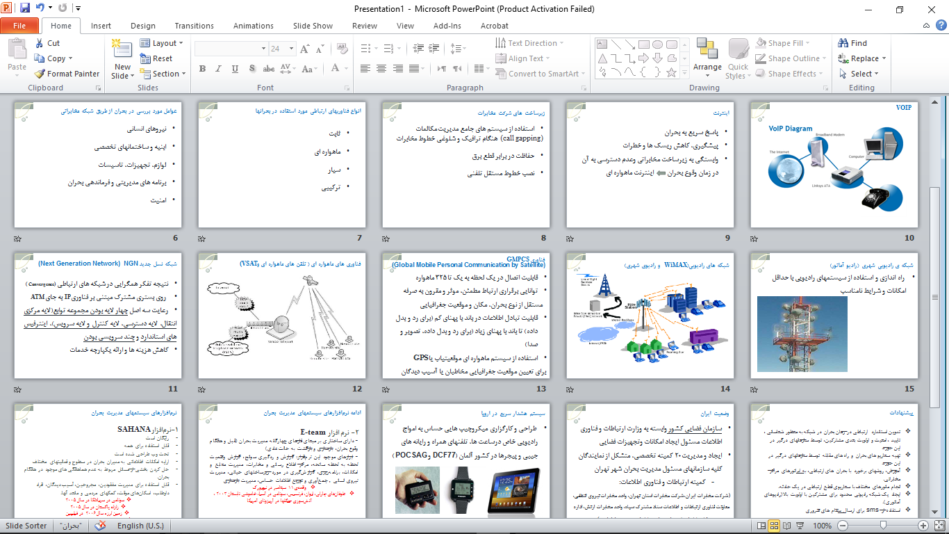 پاورپوینت فناوری اطلاعات و مدیریت بحران