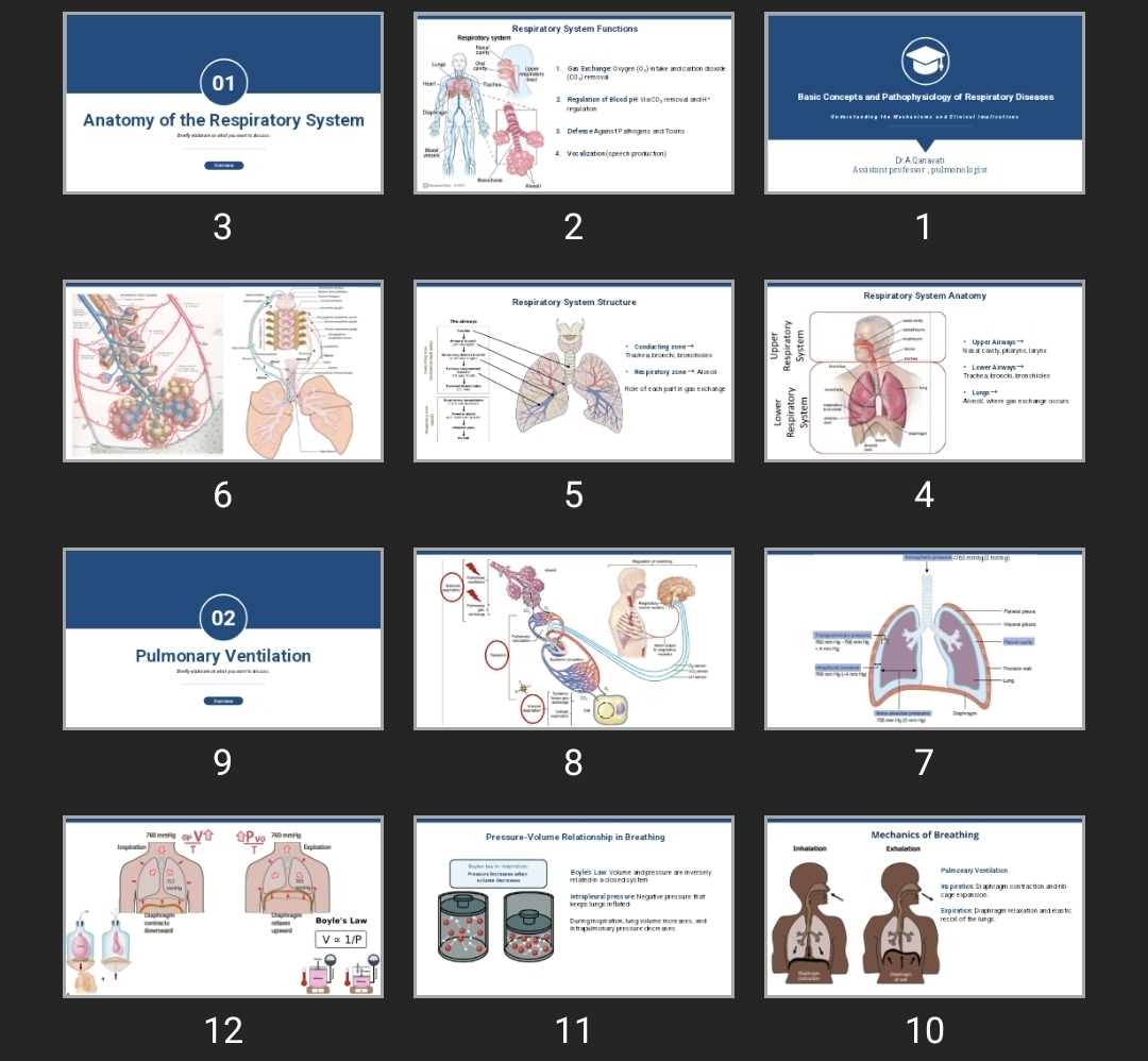 پاورپوینت Basic Concepts and Pathophysiology of Respiratory Diseases