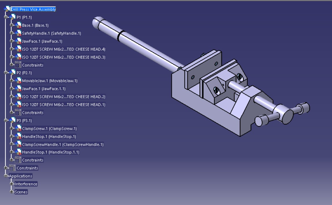 Drill Press Vice Assembly - CATIA