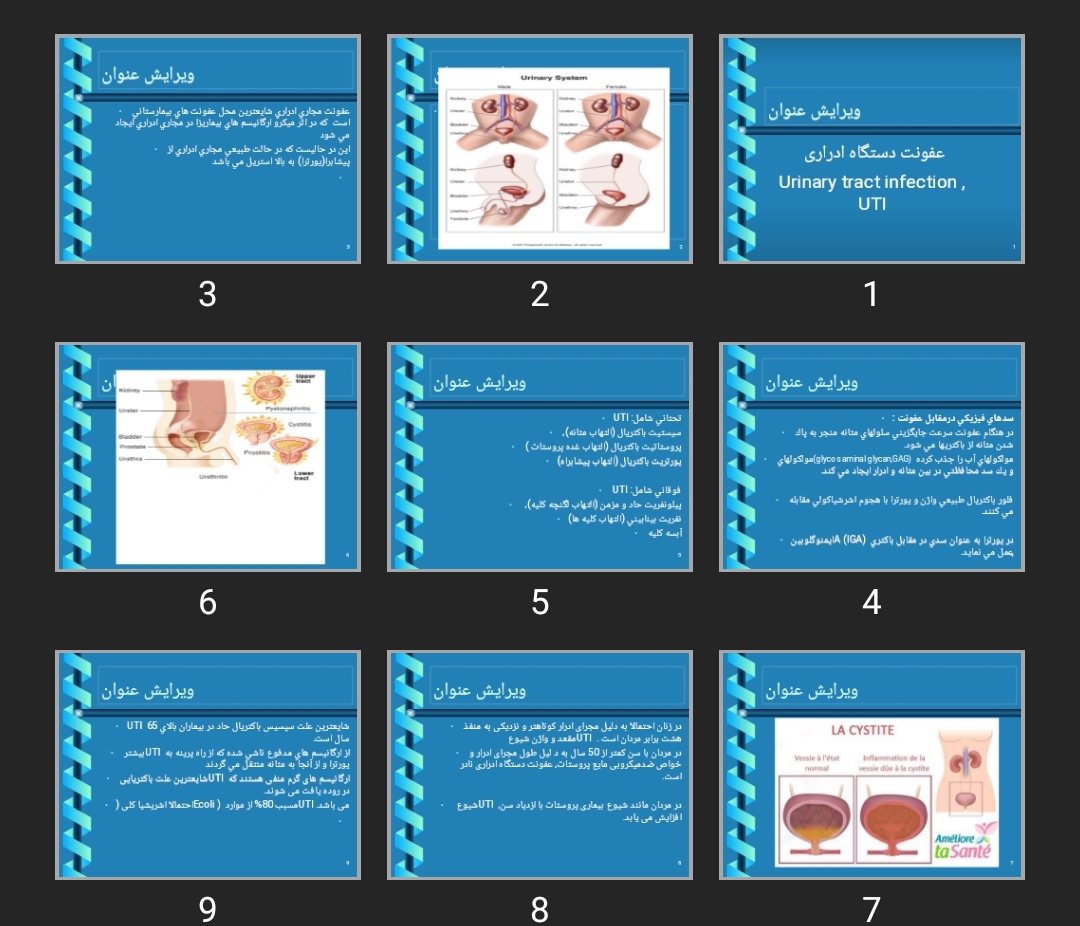 پاورپوینت عفونت دستگاه ادراری