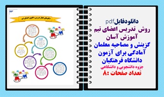 روش  تدریس اعضای تیم آموزش آسان گزینش و مصاحبه معلمان آمادگی برای آزمون دانشگاه فرهنگیان