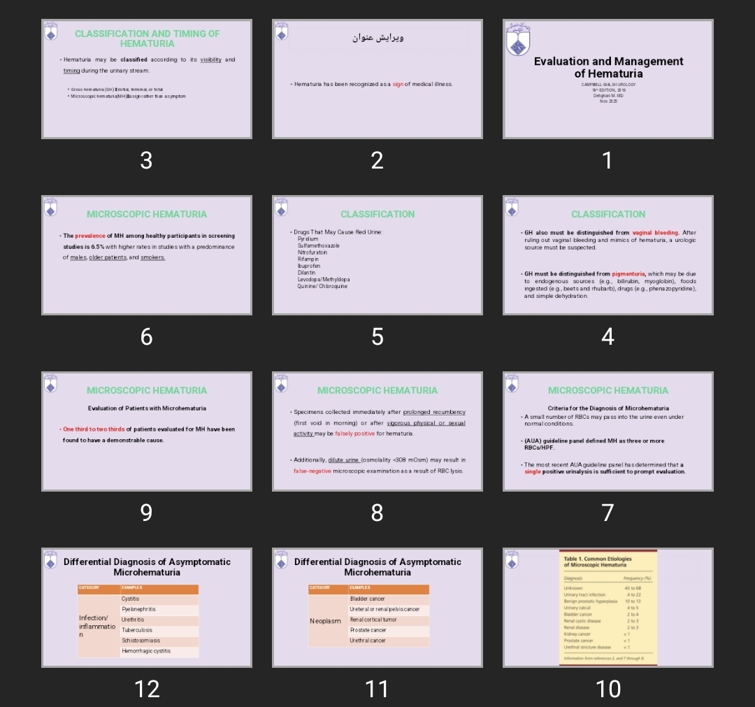 پاورپوینت Evaluation and Management of Hematuria