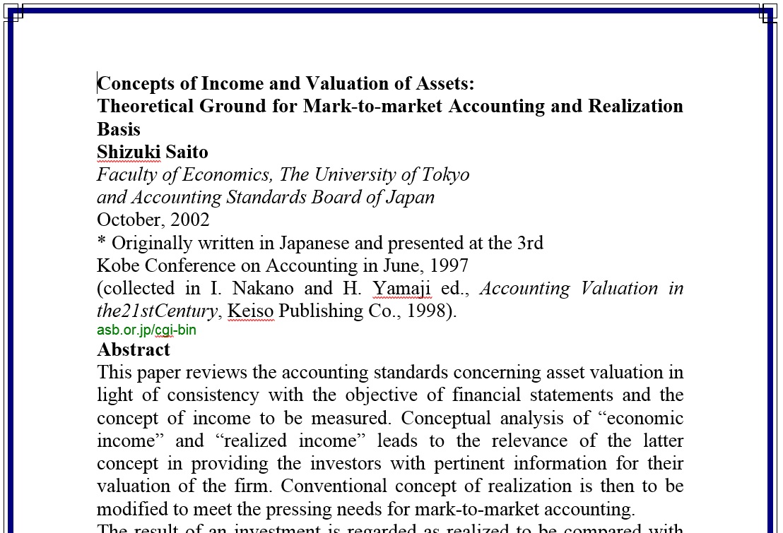 (پروژه ترجمه شده رشته حسابداری) مفاهیم درآمد و ارزیابی دارائی ها