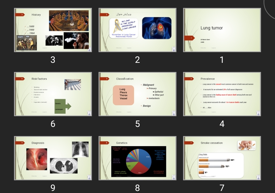 پاورپوینت Lung tumor